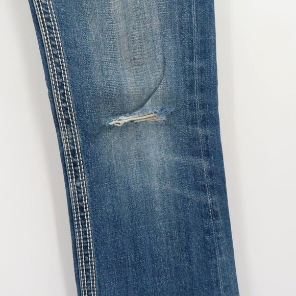 Studio 5 Skinny Bootcut Womens 28x33 Rhinestone Studded Embroidered Denim Jeans - Picture 4 of 15